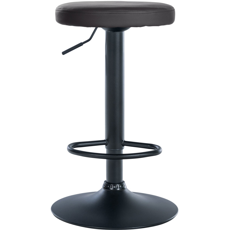 Tabouret de bar Ponte, similicuir, noir noir