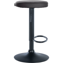 Tabouret de bar Ponte, similicuir, noir noir