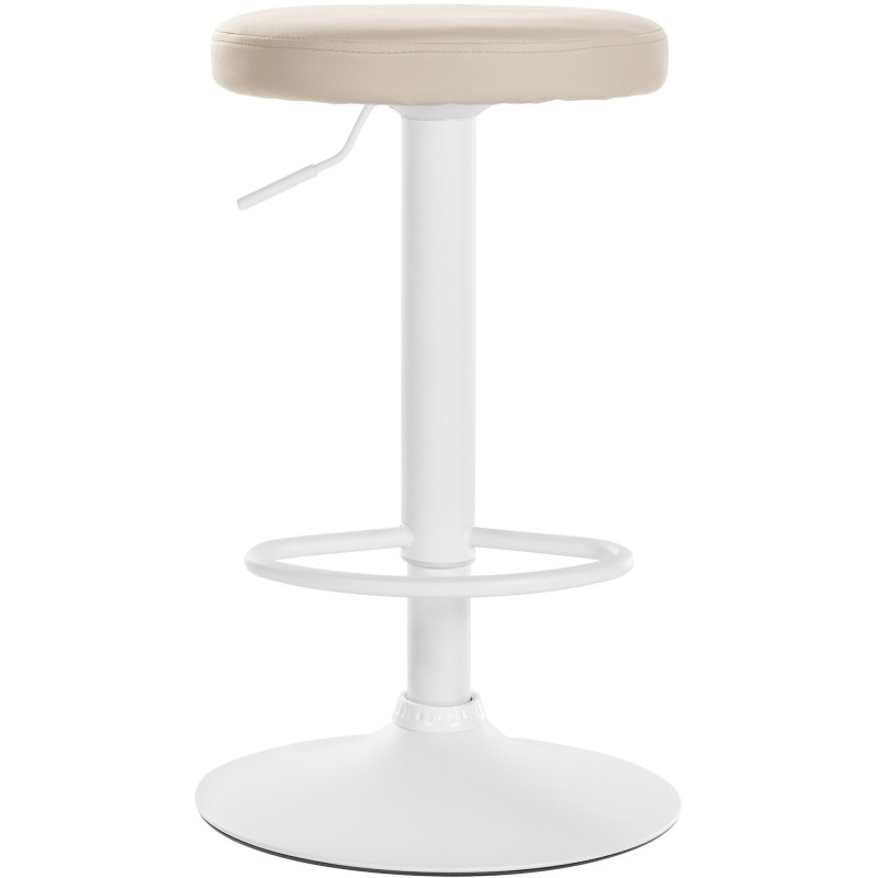 Tabouret de bar Ponte, similicuir, blanc crème