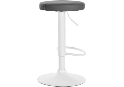Tabouret de bar Ponte, similicuir, blanc/gris