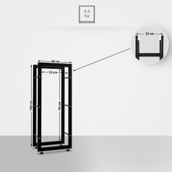 Chaise visiteur Borneo, tissu, gris fonc? noyer