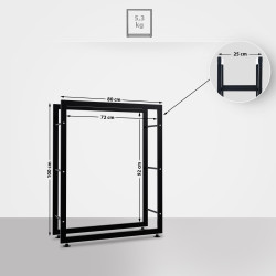 Esclusivo portalegna KERI V2 in metallo nero,25x80x100 cm