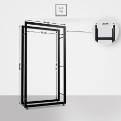 Esclusivo portalegna KERI V2 in metallo nero,25x80x150 cm