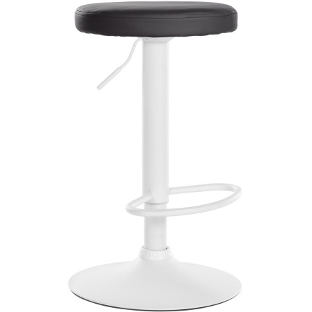 Tabouret de bar Ponte, similicuir, blanc noir
