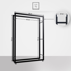 Leñero Keri de metal negro Negro,25x100x150 cm