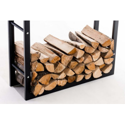 Scaffale portalegna KERI V3 nero opaco 25x60x100 cm