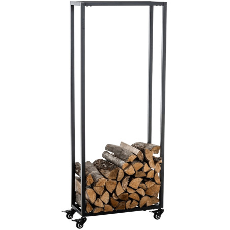 Leñero para Interior Hetta Negro,25x40x150 cm