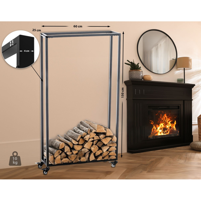 Range-b?ches Hetta 25x60x150 cm noir