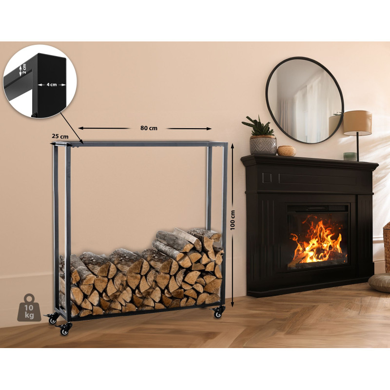 Range-b?ches Hetta 25x80x100 cm noir