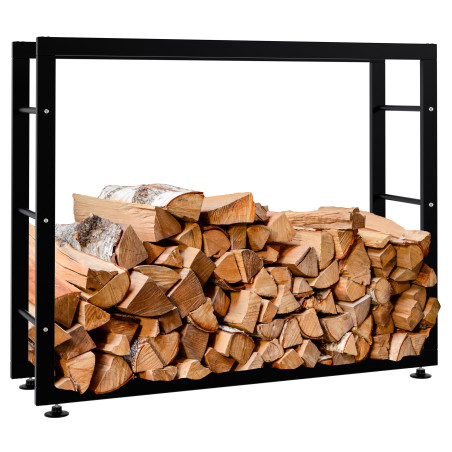 Support à bûches Keri V2 25x100x80 cm noir