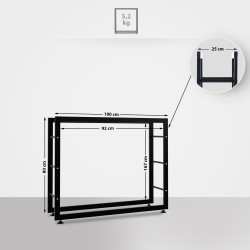 Support à bûches Keri V2 25x100x80 cm noir