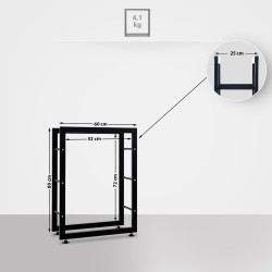 Leñero Keri de metal negro Negro,25x60x80 cm