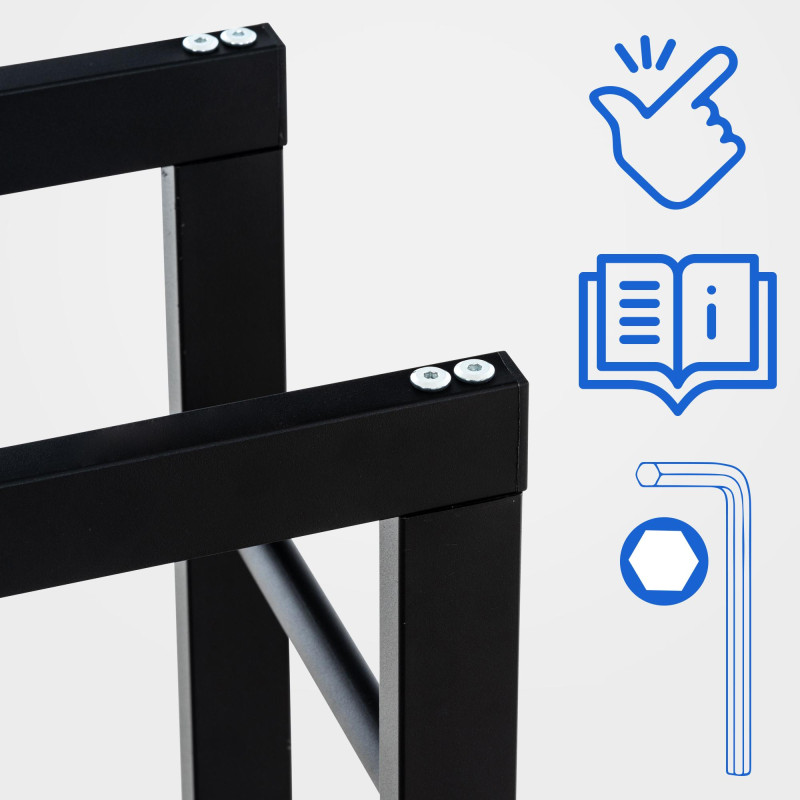 Support à bûches Keri V2 25x80x125 noir