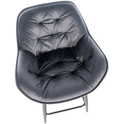 Tabouret de bar Gibson 76, velours, gris foncé