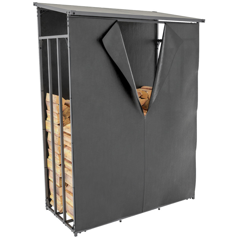 Cobertizo para leña con lona protectora impermeable L
