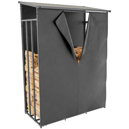 Cobertizo para leña con lona protectora impermeable L