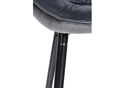 Sgabello da bar Gibson in velluto altezza seduta 76 cm grigio scuro