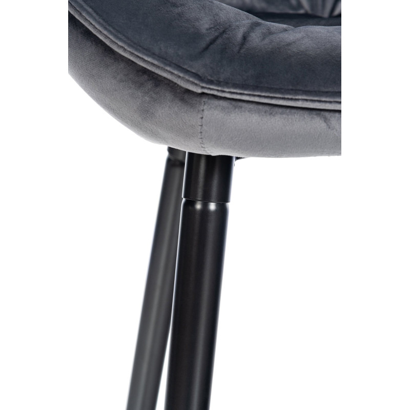 Tabouret de bar Gibson 76 en velours gris foncé