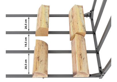 Abri à bois + couverture Ruston Metal L anthracite