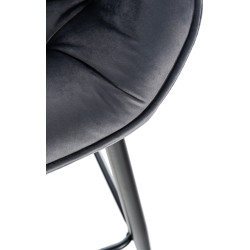 Taburete de bar Gibson 76 de terciopelo Gris oscuro