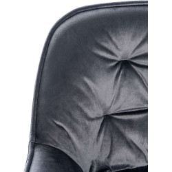 Taburete de bar Gibson 76 de terciopelo Gris oscuro