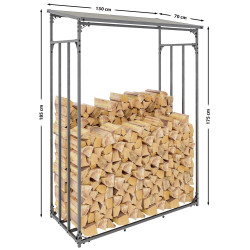 Abri ? bois de chauffage en aluminium Ruston L anthracite