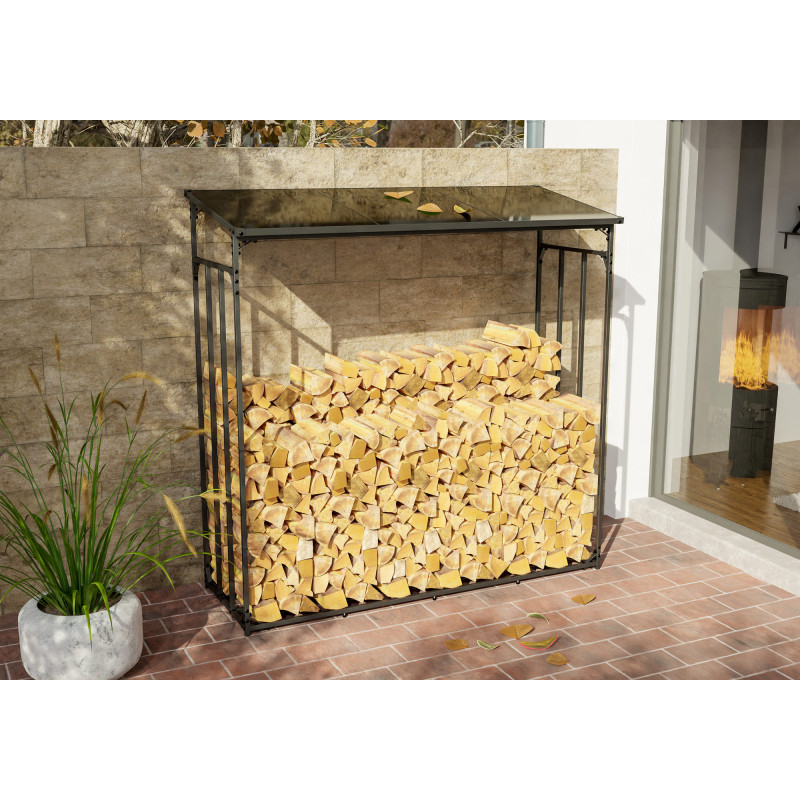 Leñero Ruston de aluminio apto para exteriores XXL