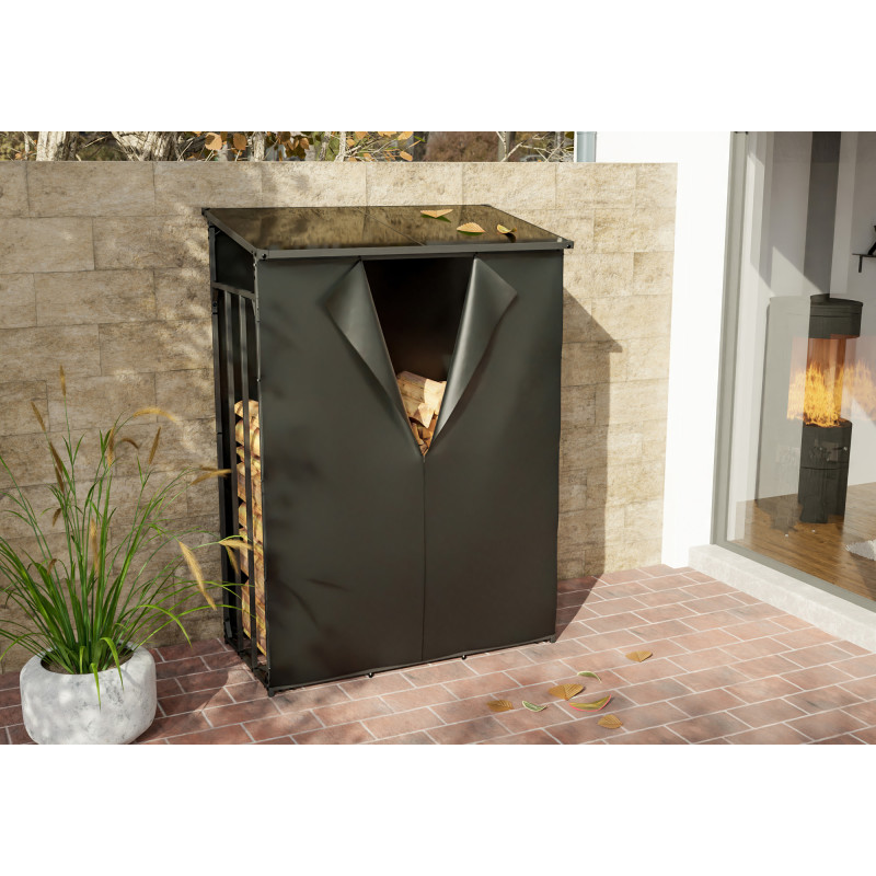 Abri ? b?ches + housse Ruston aluminium L anthracite