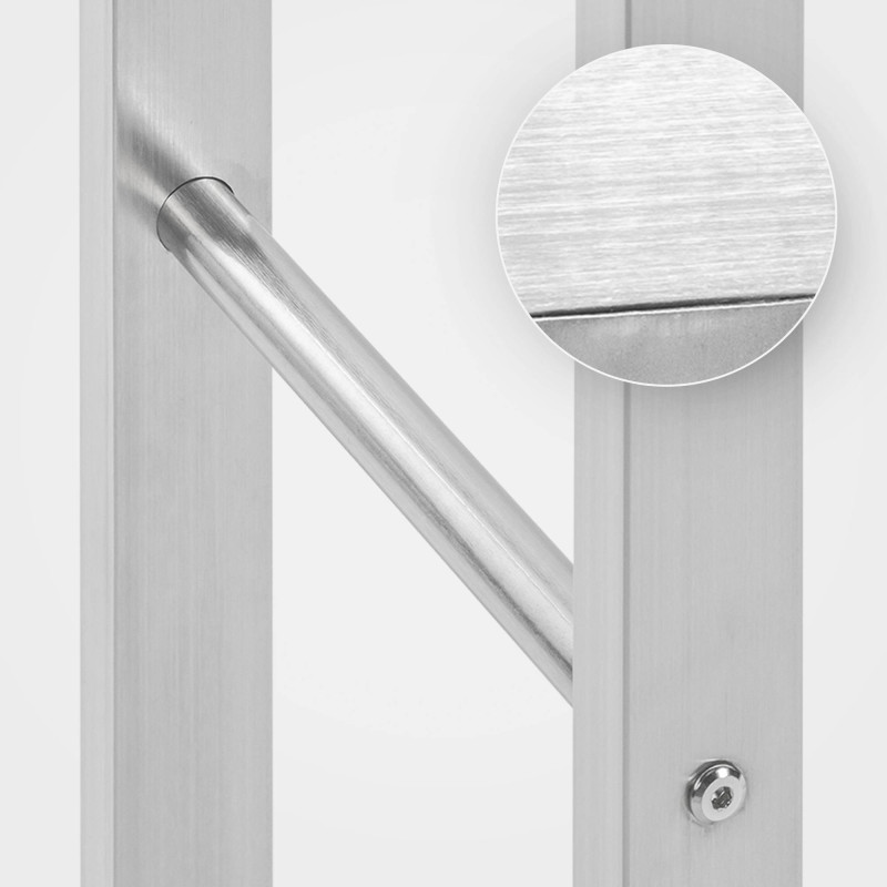 Range-bûches Keri V2 25x100x100 cm en acier inoxydable