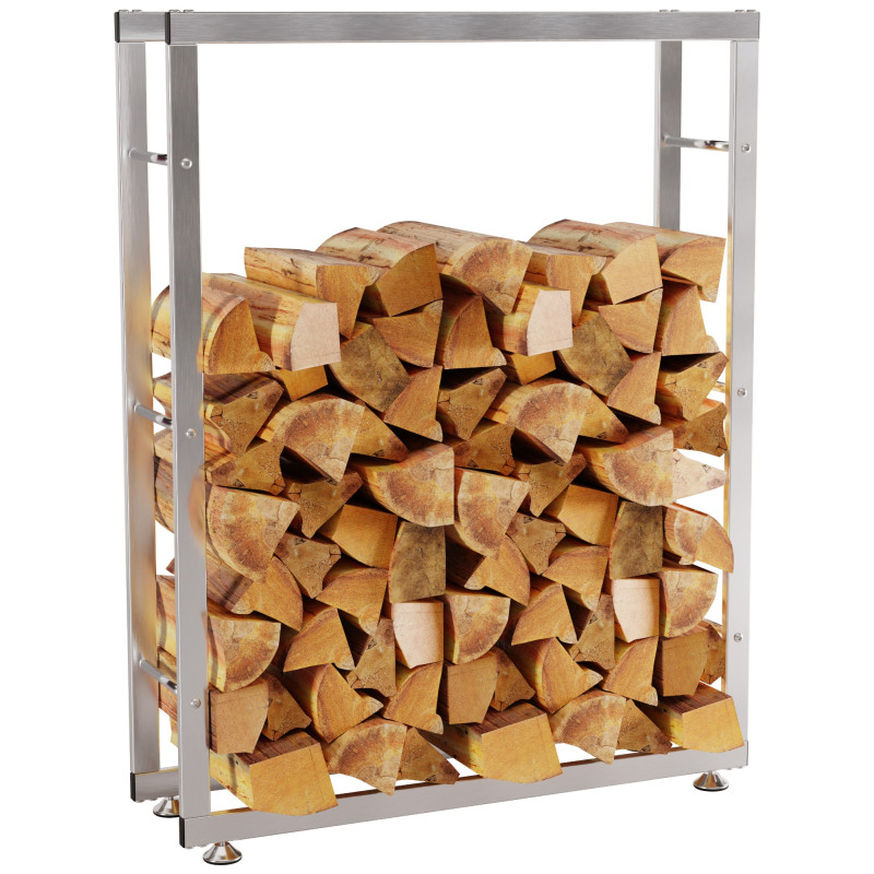 Porta legna Keri in acciaio inox acciaio ,25x80x125 cm