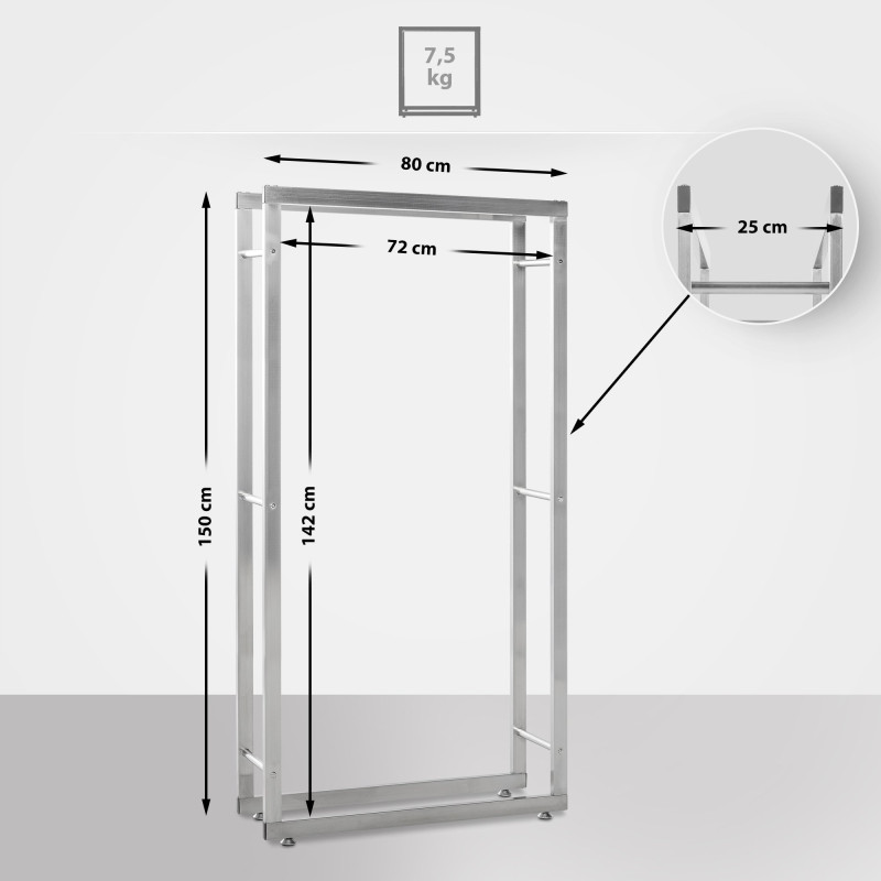 Range-b?ches Keri V2 25x80x150 cm en acier inoxydable