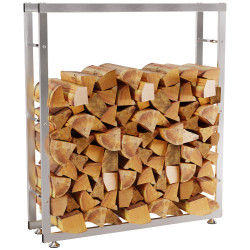 Porta legna Keri in acciaio inox acciaio ,25x100x125 cm