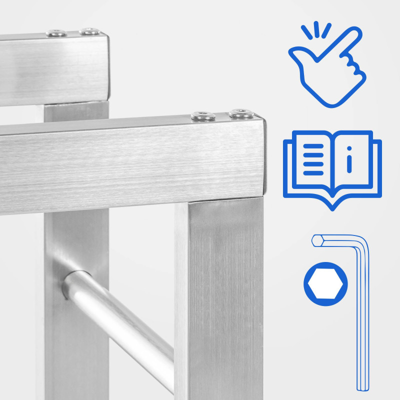 Support à bûches Keri V2 25x100x125 cm en acier inoxydable