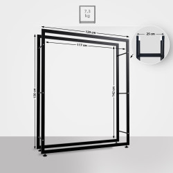 Leñero Keri de metal negro Negro,25x125x150 cm