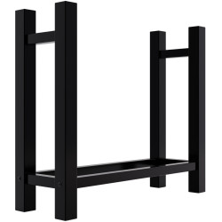Leñero Medya de metal negro Cuadrada,30x80x80 cm