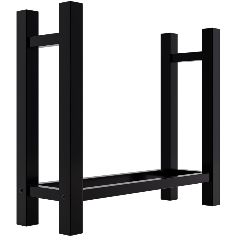 Étagère à bûches carrée Medya 30x80x80 cm noire