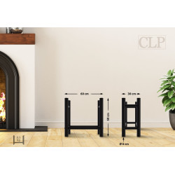 Râtelier à bûches rond Medya 30x60x60 cm noir