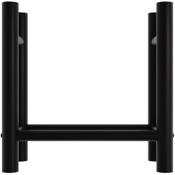 Porta legna da ardere Medya nero rotondo,30x60x60 cm