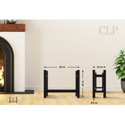 Râtelier à bûches rond Medya 30x80x60 cm noir