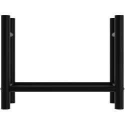 Leñero Medya de metal negro Redonda,30x80x60 cm