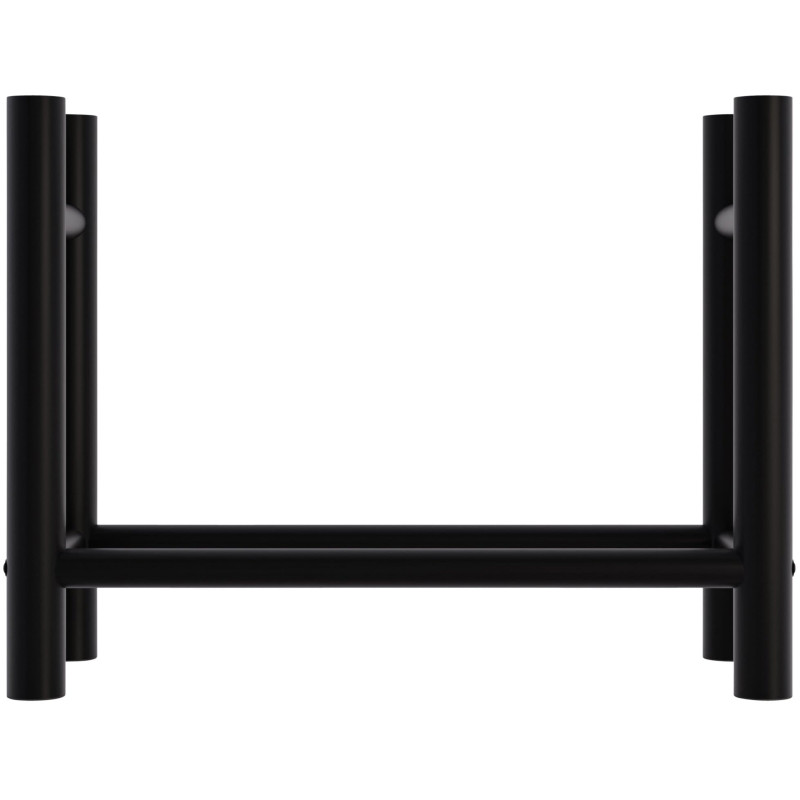 Leñero Medya de metal negro Redonda,30x80x60 cm