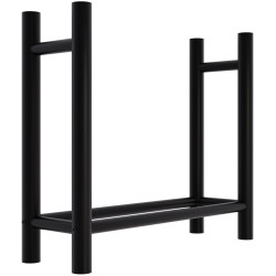 Leñero Medya de metal negro Redonda,30x80x80 cm