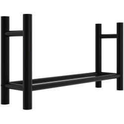 Porta legna da ardere Medya nero rotondo,30x100x60 cm