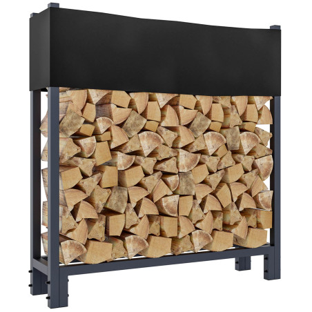 Soporte para leña Martin con lona Antracita,S