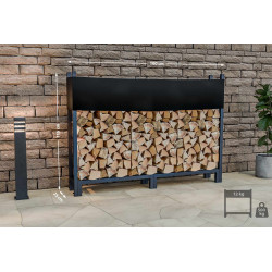 Range-bûches + housse Martin 25x160x115 cm anthracite