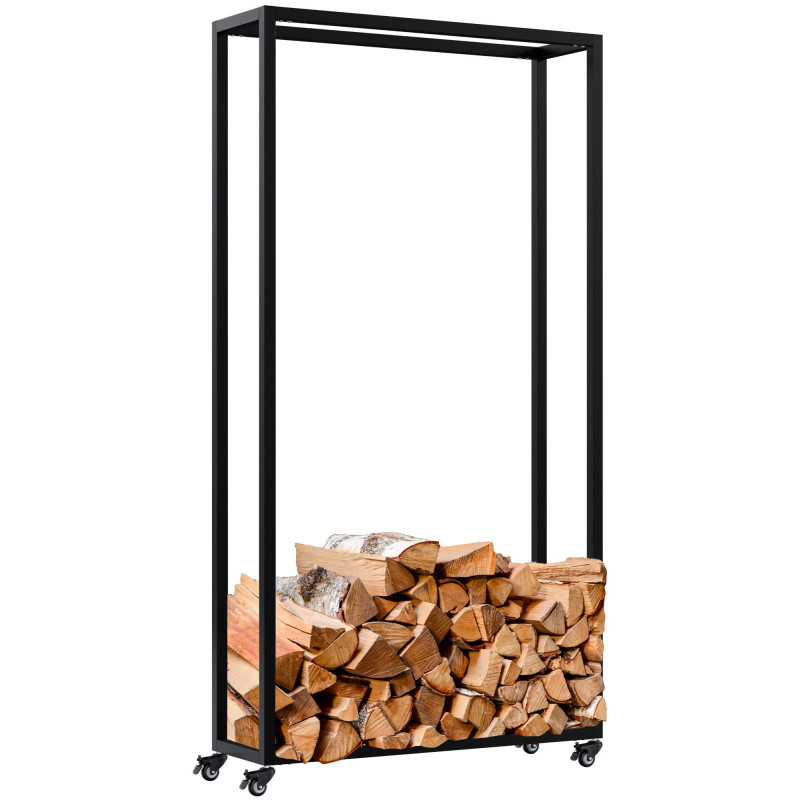 Range-bûches Hilta 25x80x150 cm noir