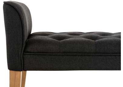 Chaise Longue Cleopatra Tapizado en Tela Gris oscuro,Antiguo claro