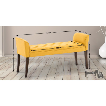 Chaise longue Cléopâtre, jaune foncé antique