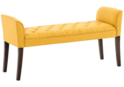 Chaise Longue Cleopatra Tapizado en Tela Amarillo,Antiguo oscuro
