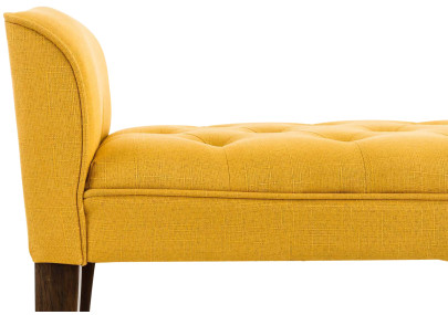 Chaise Longue Cleopatra Tapizado en Tela Amarillo,Antiguo oscuro